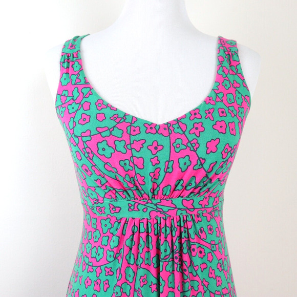 Boden US Petite 6 Floral Stretch Jersey Maxi Dress V Neck Pink Green - Picture 7 of 10